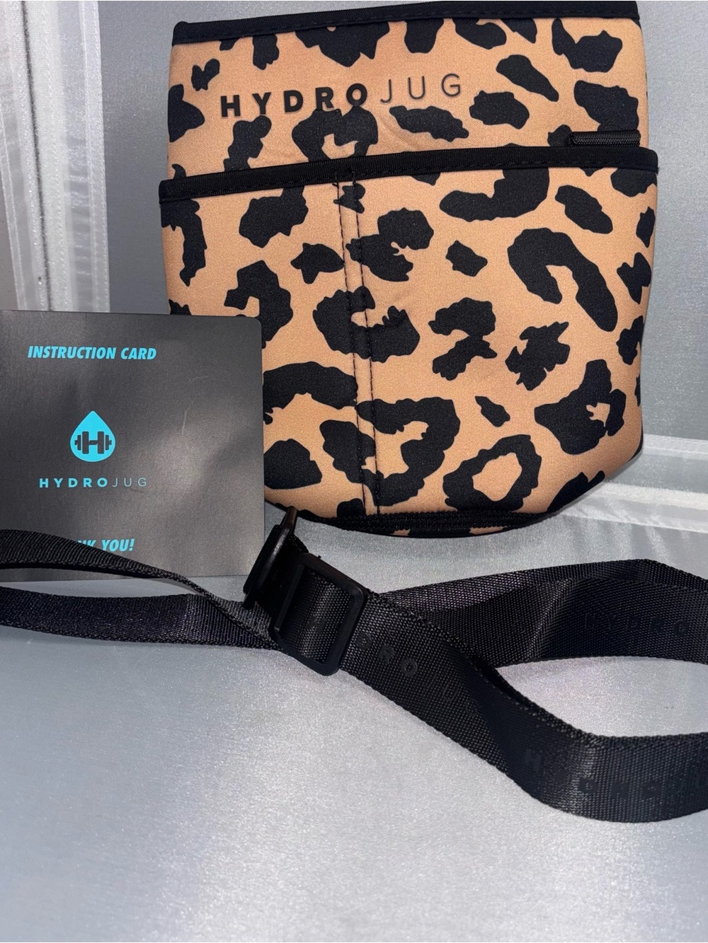 HydroJug Leopard Print Tote Bag in Tan and Black new